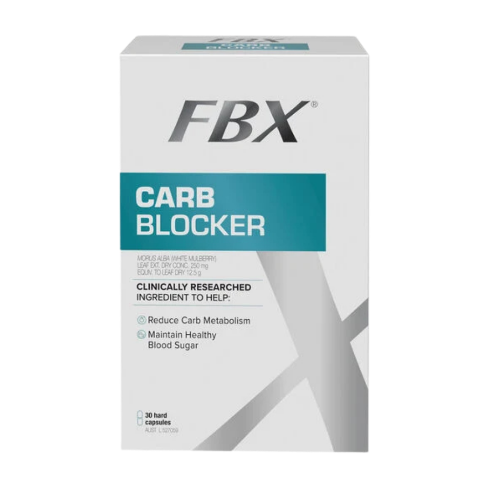 FBX® Carb Blocker helps reduce carbohydrate metabolism and maintain healthy blood sugar, to help you to continue enjoying your favourite foods as part of a balanced diet.

FBX® Carb Blocker contains Reducose®, a clinically researched white mulberry extract that works by temporarily binding to carbohydrate-digesting enzymes, helping reduce the breakdown of some carbohydrates into absorbable sugars.

Reducose® is a trademark of Phynova