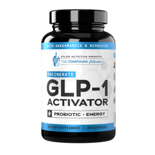 GLP-1 Activator with Bernerine & Akkermansia serves as your powerful partner in overcoming hunger and shedding persistent body fat.

This advanced blend stimulates your body's natural GLP-1 production to help curb appetite, particularly those hard-to-resist carbohydrate cravings. Featuring ingredients backed by research, eFlow Nutrition GLP-1 engages your metabolism to promote faster fat utilization, helping convert stored white fat into metabolically active brown fat that burns calories more efficiently. 