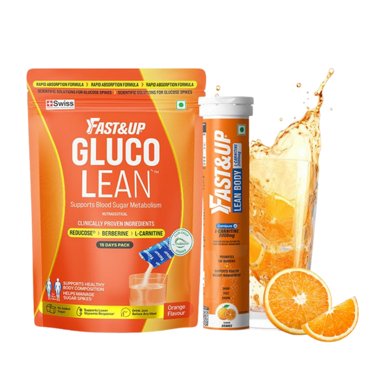 Enjoy your favourite carbs while managing weight, burning fat, and boosting energy with this powerful combo.
 Fast&Up Lean Body is a powerful weight loss supplement with 2000 mg L-Carnitine Tartrate sourced from Carnipure® by Lonza, Switzerland. Developed with Swiss Effervescent Technology, it ensures fast absorption, high bioavailability, and is gentle on the stomach. L-Carnitine helps transport stored fat to the mitochondria