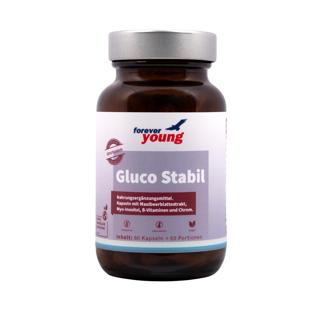Gluco Stabil is a dietary supplement in capsule form containing the trace element chromium, inositol, niacin, and mulberry leaf extract (Reducose® is a patented raw material from Phynova). Reducose® was specifically developed to help people stabilize blood sugar levels.