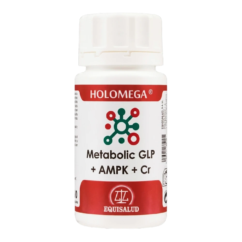 Es un complemento alimenticio elaborado por Laboratorios Equisalud formulado con extracto de hoja de jiaogulan (Gynostemma pentaphyllum), Reducose® (extracto de hoja de morera blanca, Morus alba L.) y picolinato de cromo (Chromax®). Este producto viene presentado en un envase que contiene 60 cápsulas.

Holomega Metabolic GLP + AMPK + Cr, Holomega Metabolic GLP + AMPK + Cr, contiene cromo, que contribuye al metabolismo normal de los macronutrientes y al mantenimiento de niveles normales de glucosa en sangre.