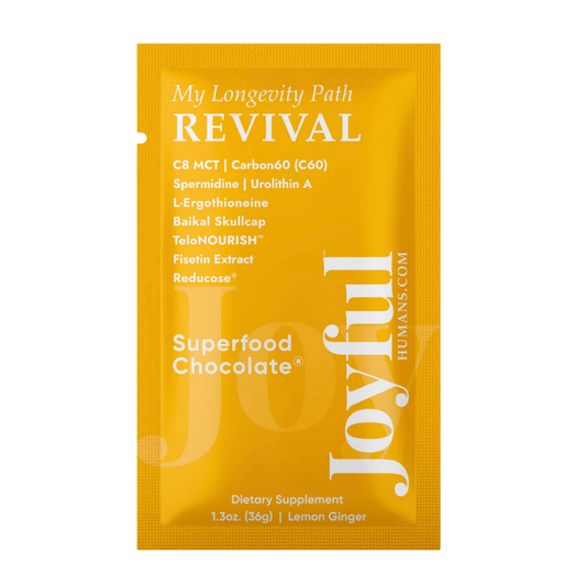 REVIVAL™ Superfood Chocolate® is a luxurious fusion of indulgence and cutting-edge wellness. Crafted with 75% Organic Peruvian Cacao and silky Coconut MCT Oil (C8) w/ Carbon60 (C60) for sustained energy. 
Organic Ingredients
Nootropics
Patented Ingredients
100% Guaranteed
Free Shipping Over $50
Gluten Free
Dairy Free
South American Cacao
Fair Trade
Third Party Tested